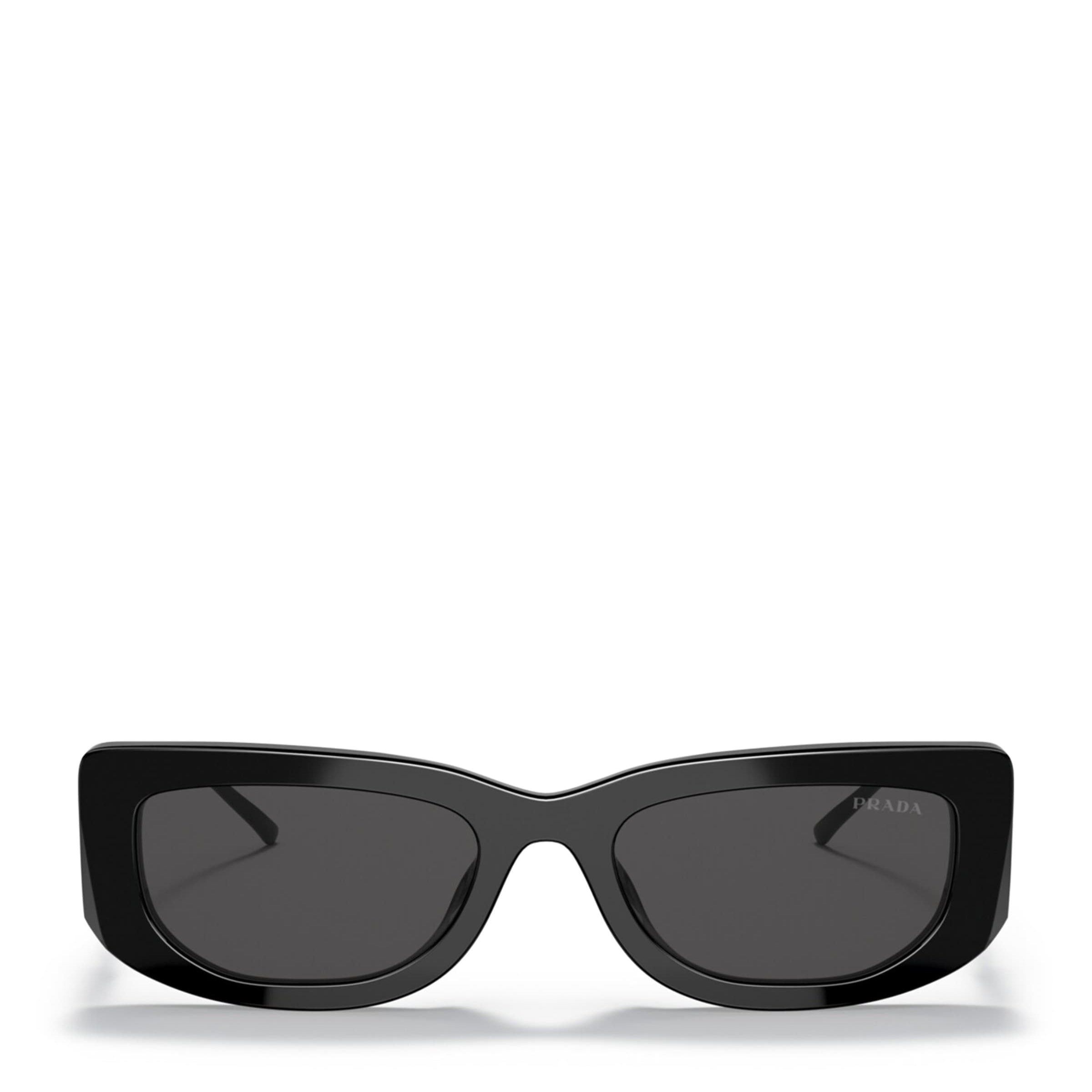 Prada Black Acetate Rectangle PR14YS Sunglasses