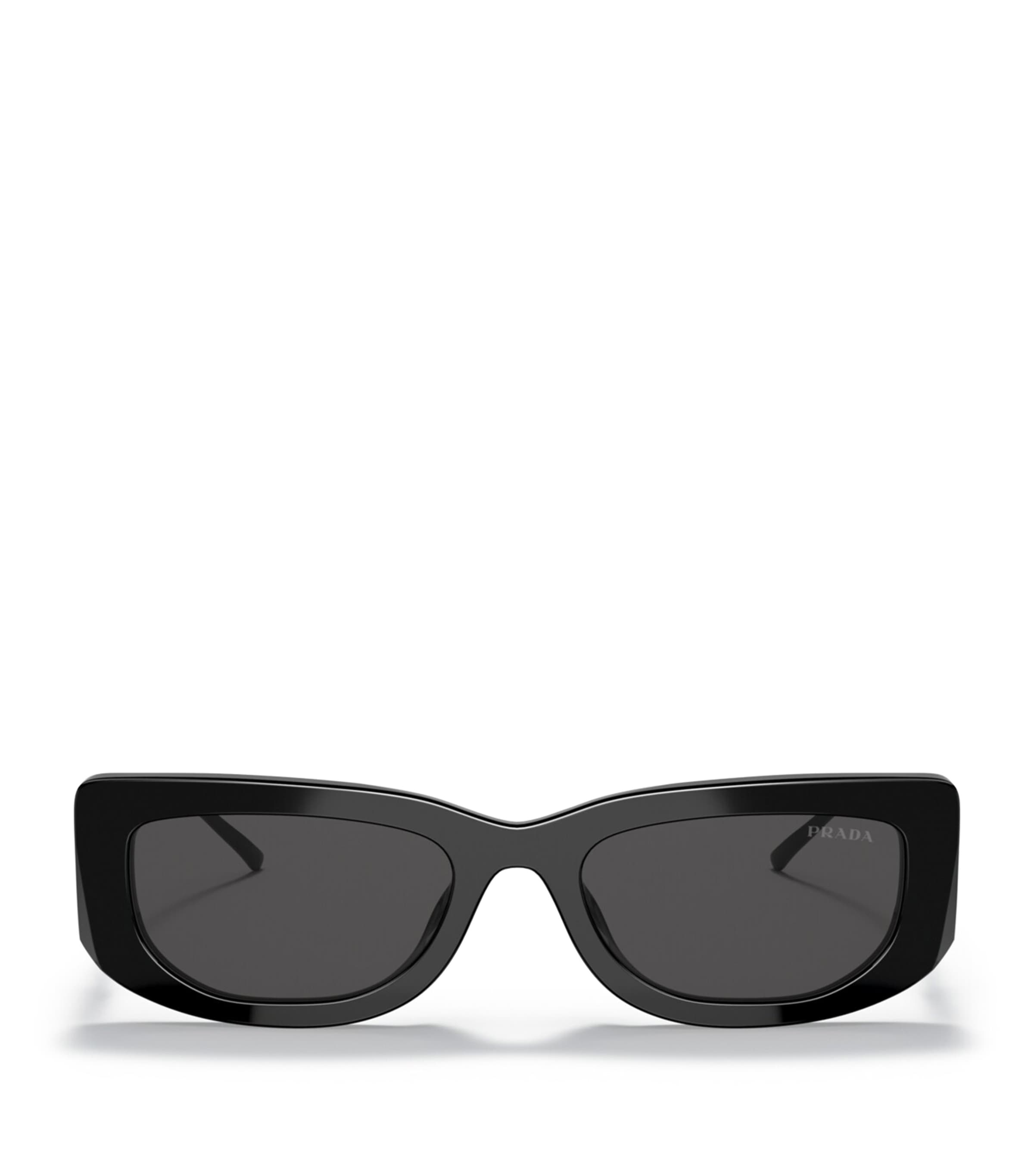 Prada Black Acetate Rectangle PR14YS Sunglasses