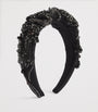 Jennifer Behr Black Beaded Scarlette Headband