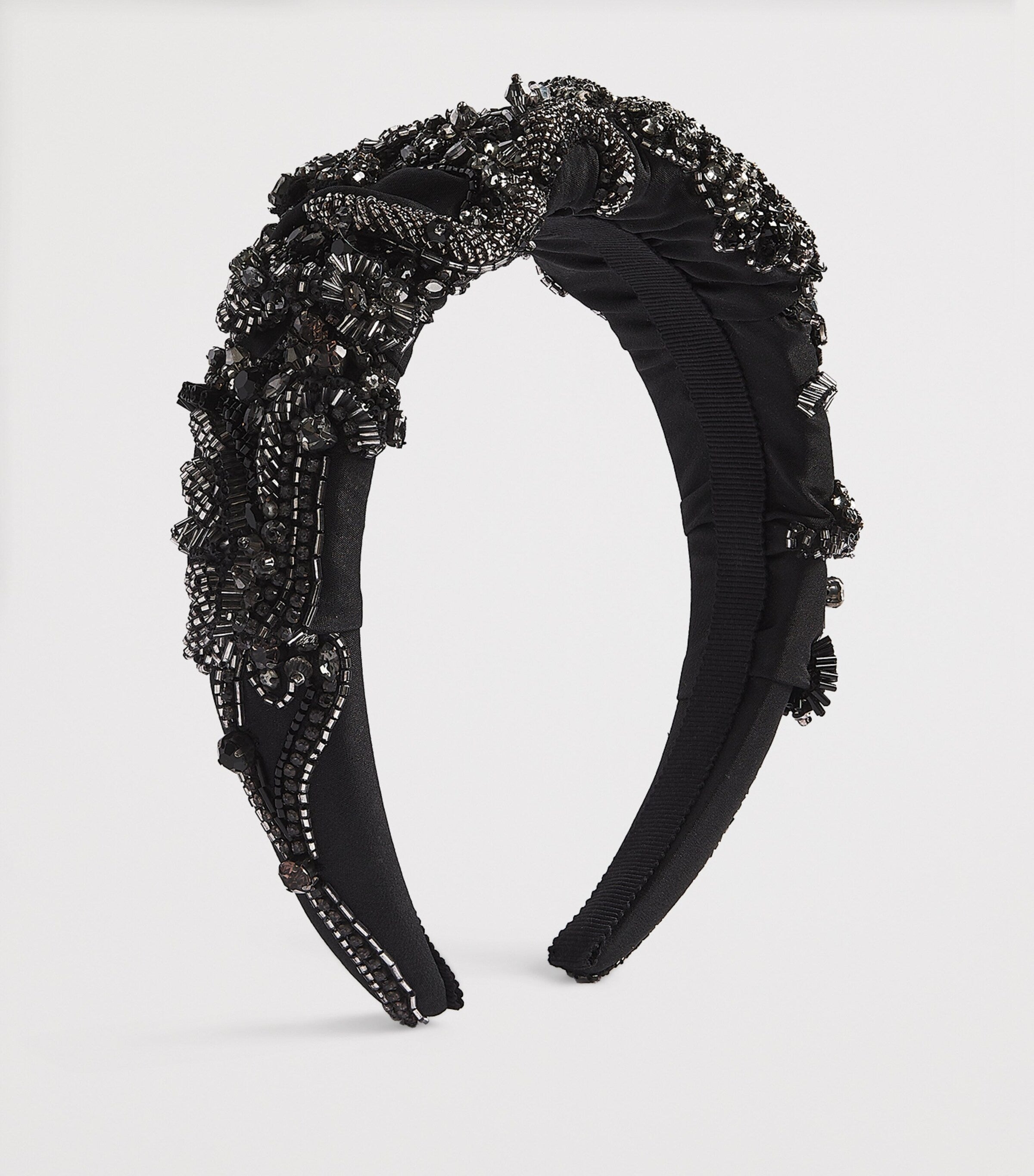 Jennifer Behr Black Beaded Scarlette Headband
