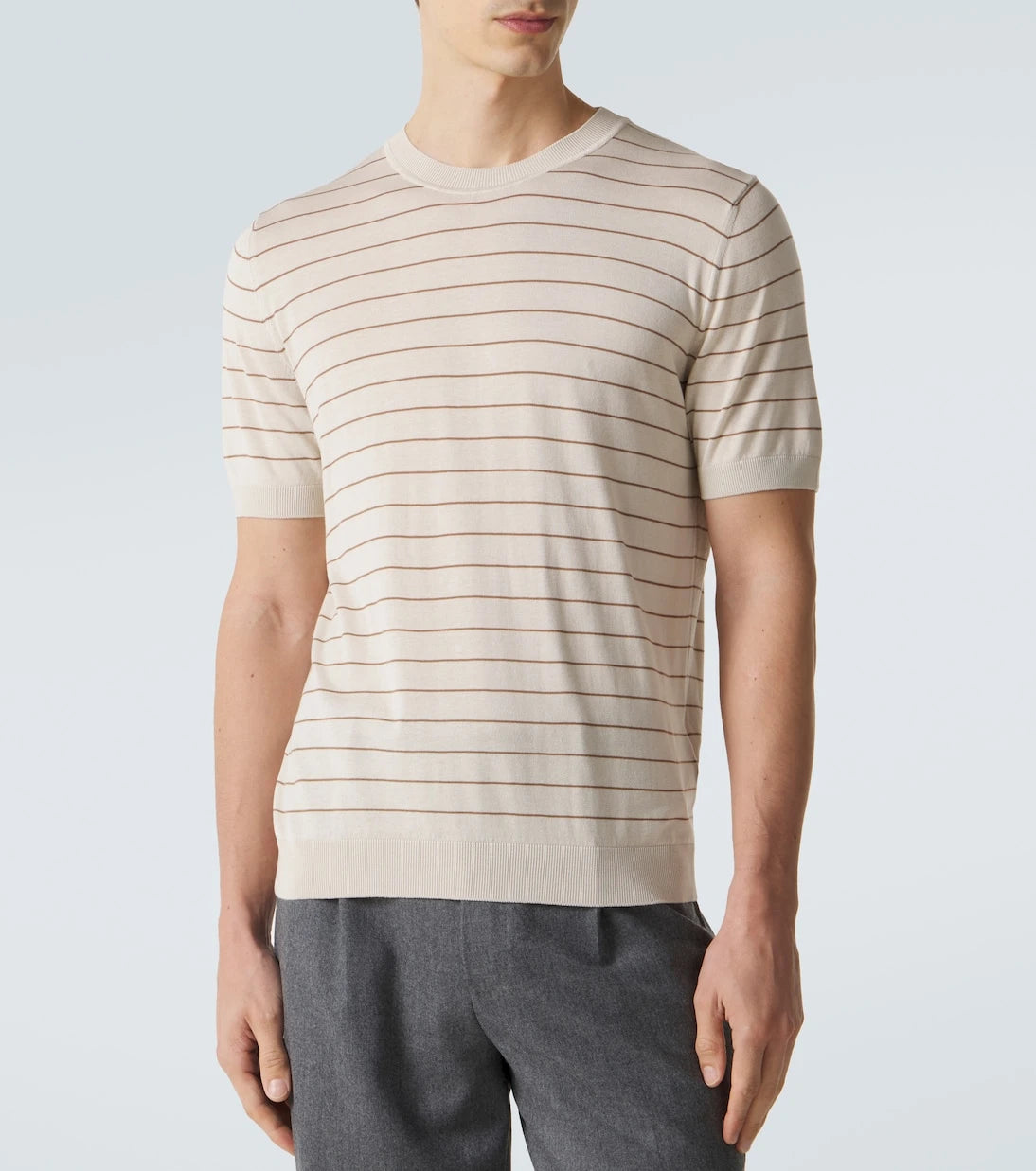Lardini - Striped silk T-shirt