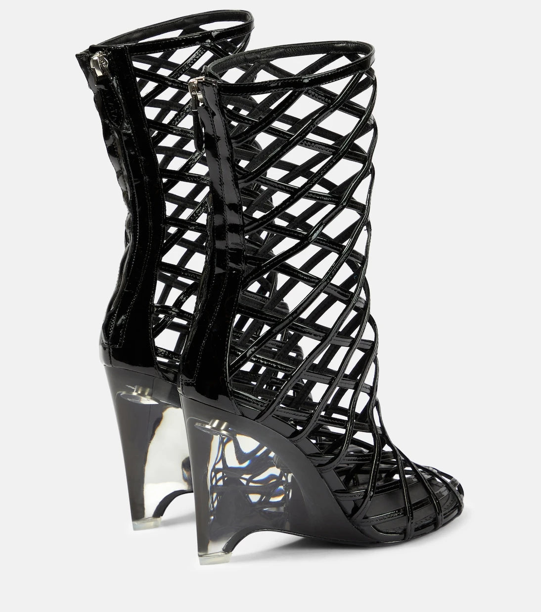 Alaïa - Leather wedge ankle boots