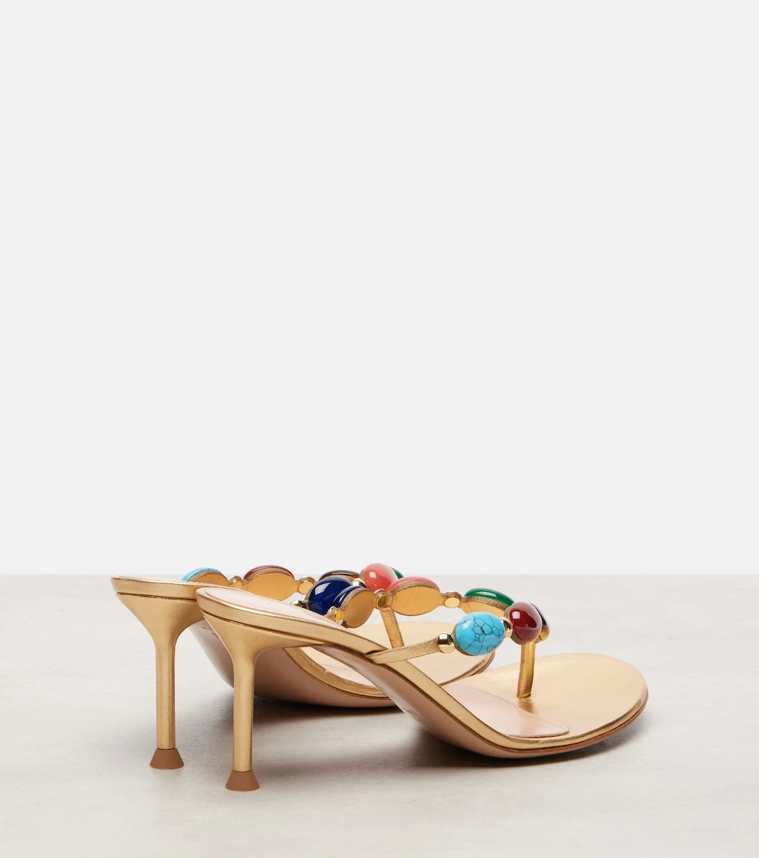 Gianvito Rossi - Shanti embellished leather thong sandals