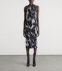 Givenchy Grey Knit Animal Midi Dress