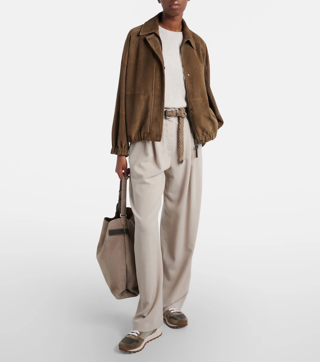Brunello Cucinelli - Monili wool-blend wide-leg pants