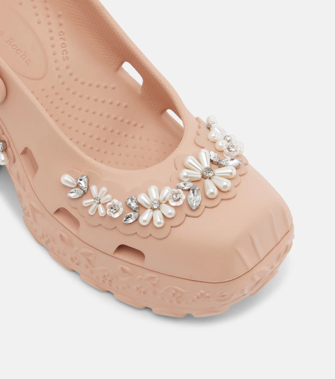 Simone Rocha - حذاء كروكس بكعب مزين ومفتوح من الخلف