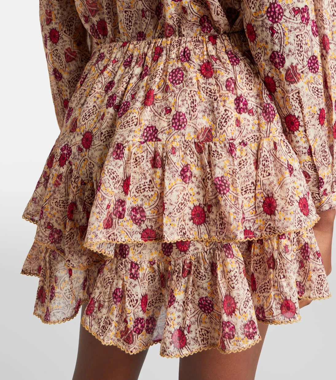 Marant Etoile - Jocadia floral ruffled cotton shorts
