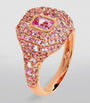 Rose Gold and Pink Sapphire New Modern Pinky Ring