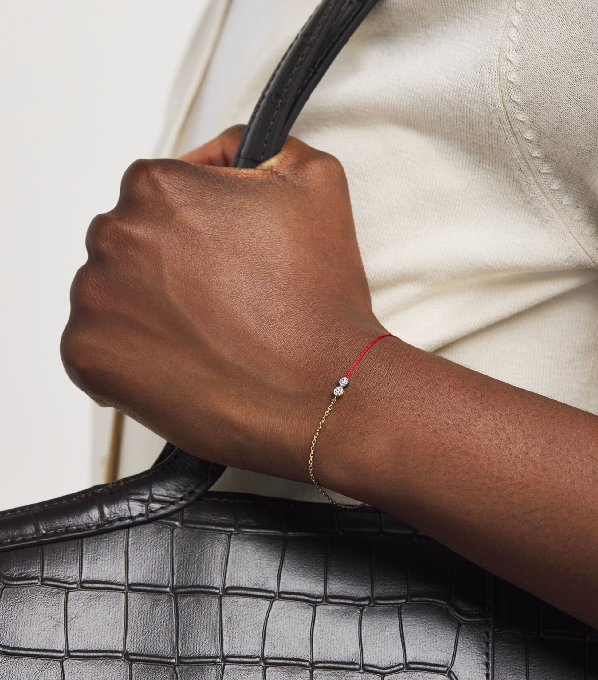 Redline 20th Anniversary Two-Tone Gold and Diamond Half-Thread Bracelet