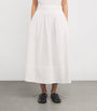 White Cotton Ojai Midi Skirt