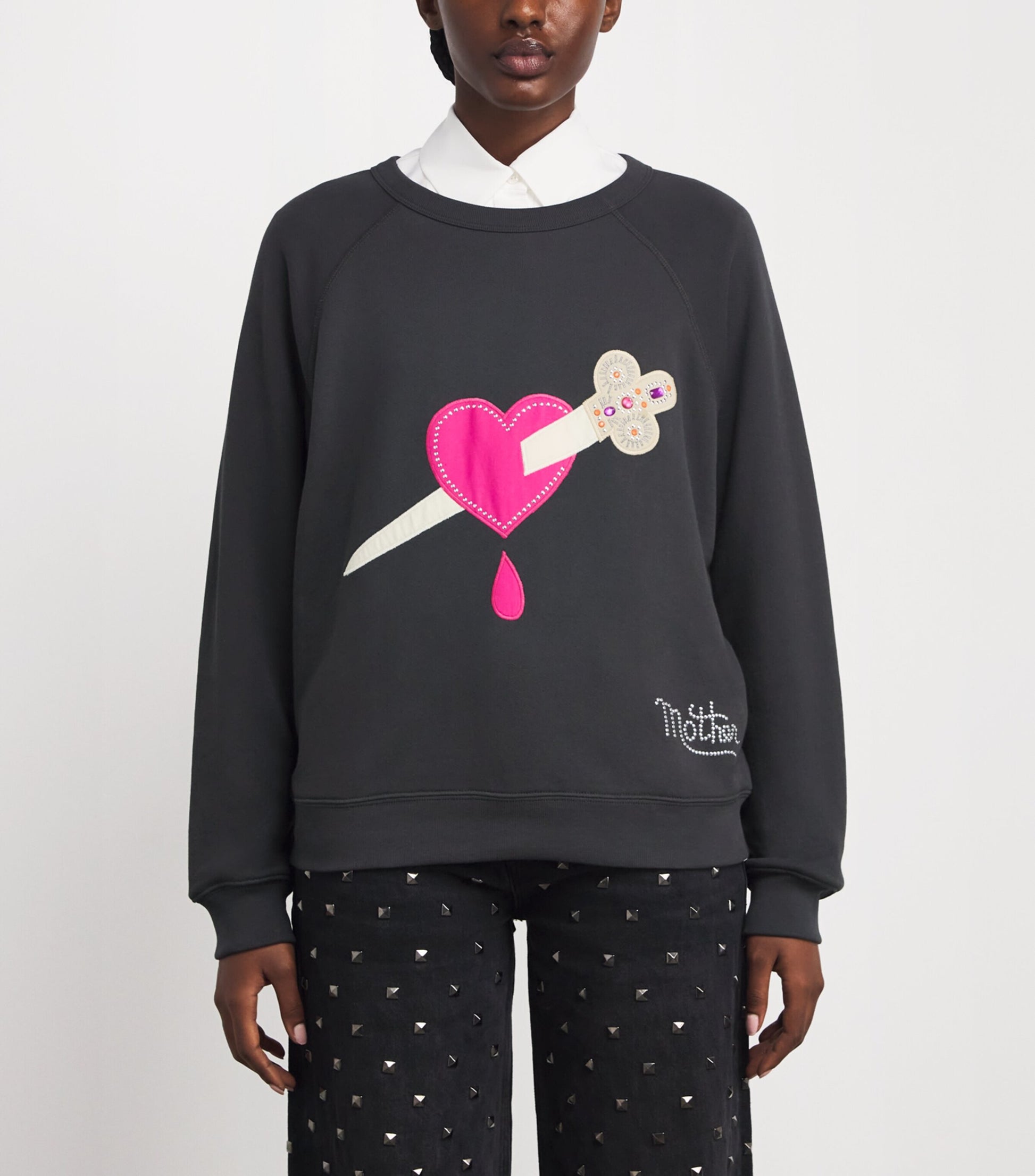 MOTHER Grey The Biggie Concert Sweatshirt