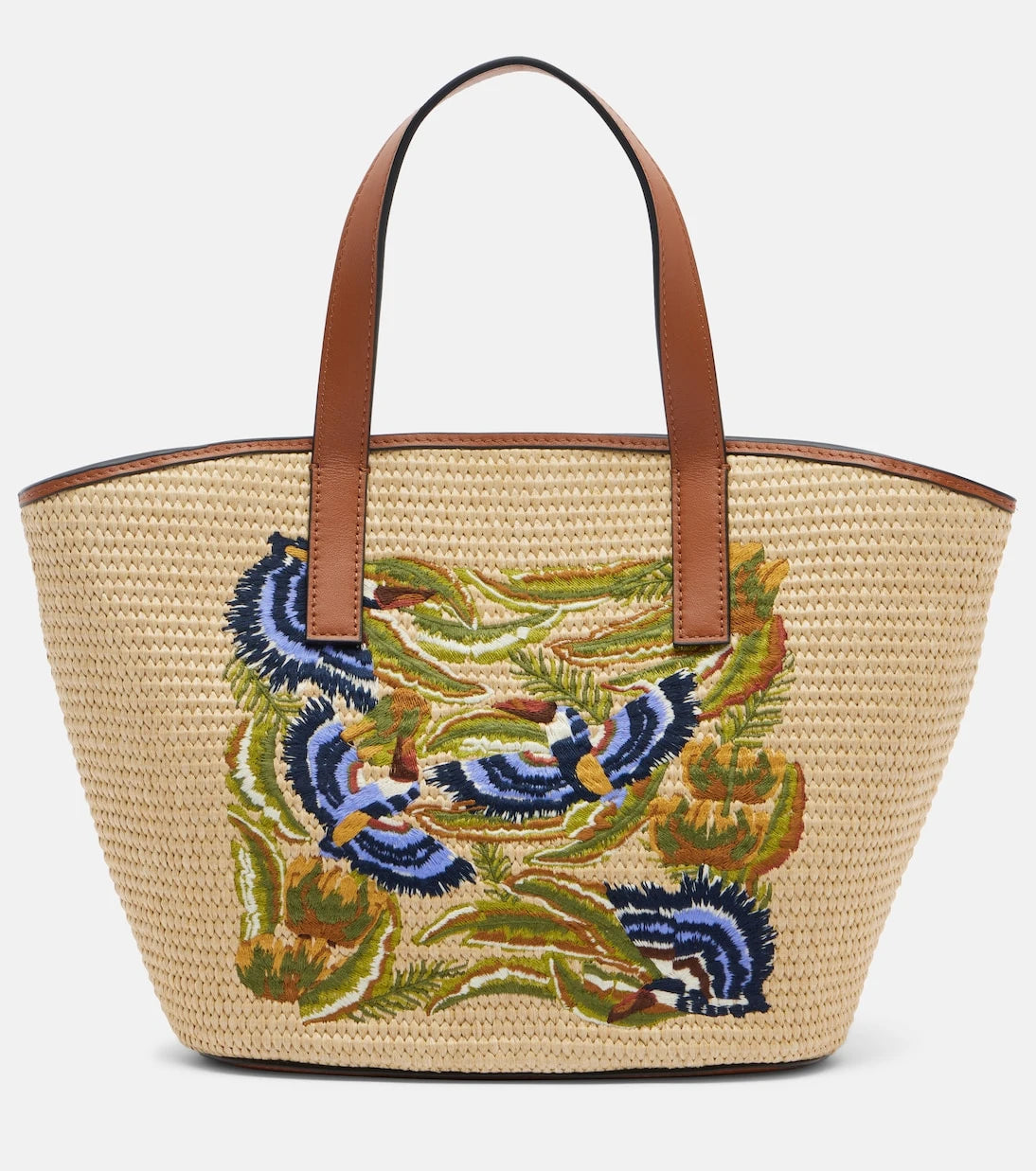 Farm Rio - Basket Small leather-trimmed tote bag