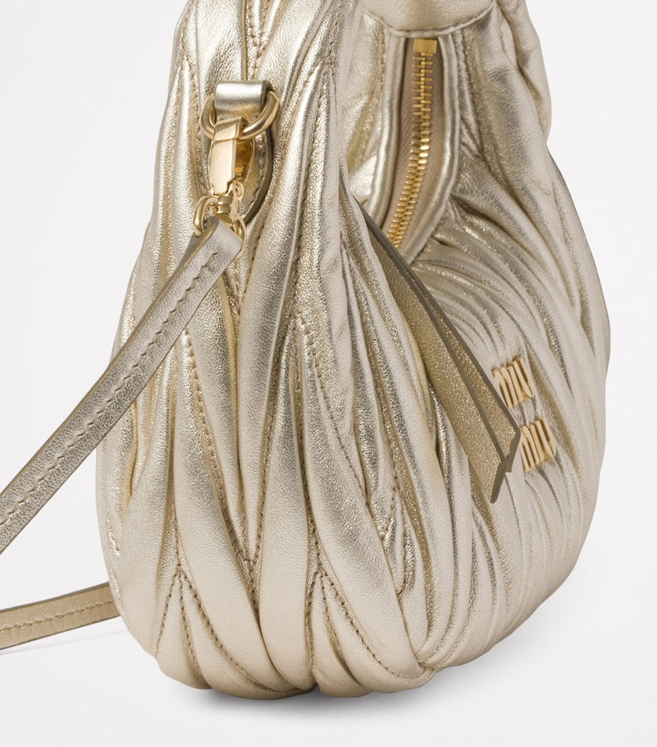 Metallic Mini Matelassé Leather Wander Top-Handle Bag