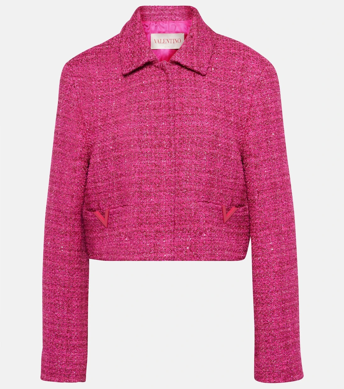 Valentino - VGold cropped lamé tweed jacket