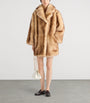Prada Neutral Shearling Caban Jacket