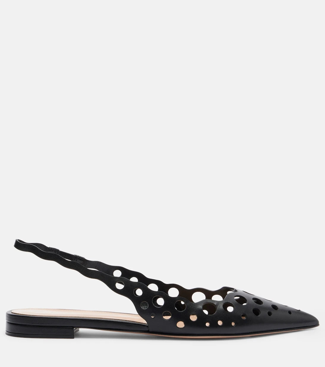 Gianvito Rossi - Cutout leather slingback flats