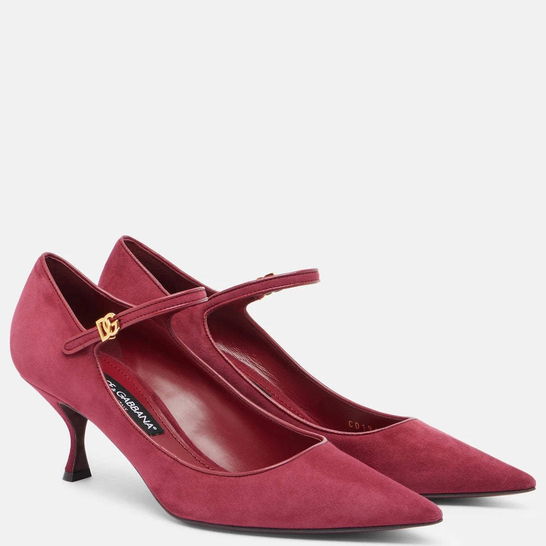 Dolce&Gabbana - DG leather-trimmed suede Mary Jane pumps