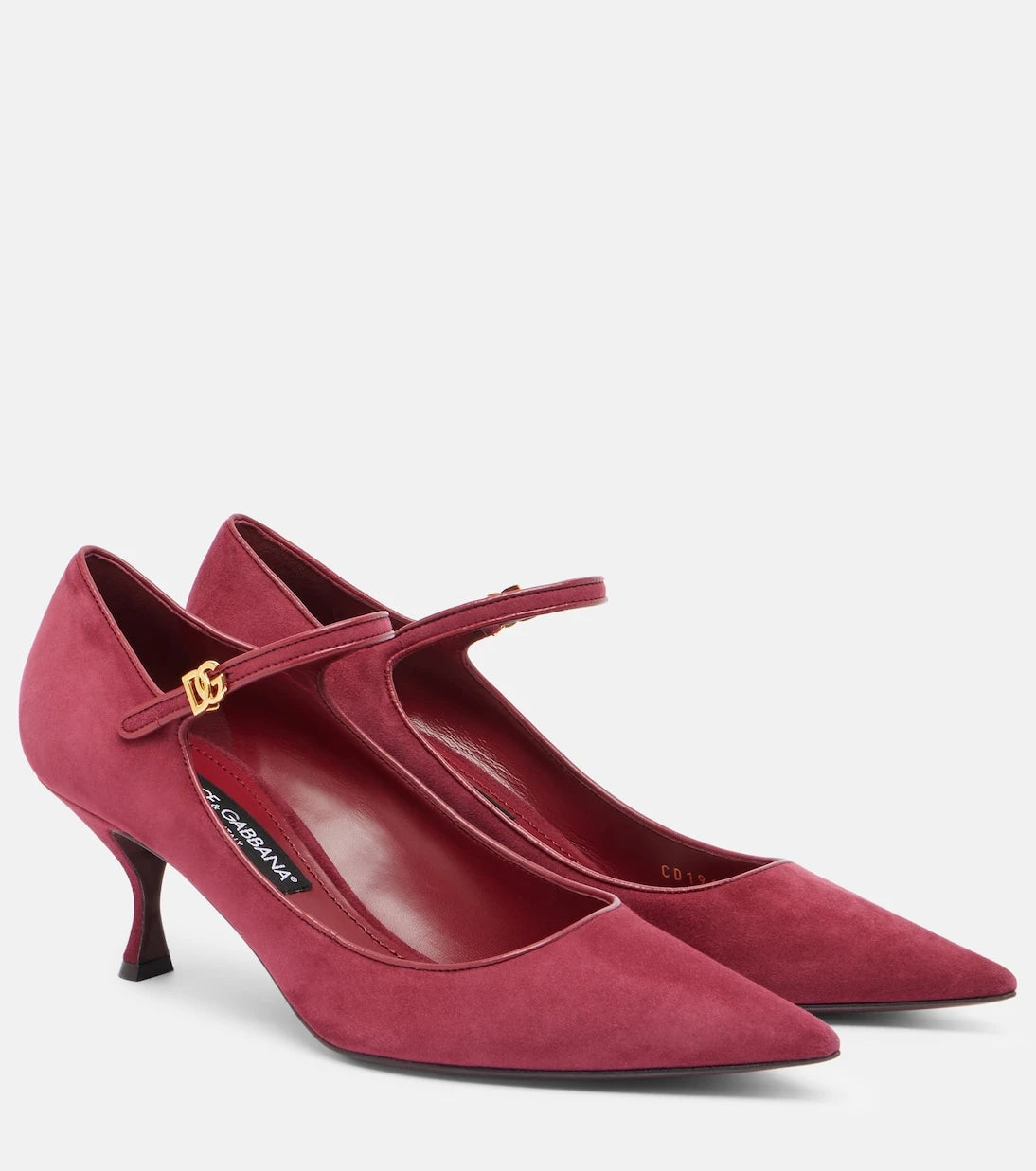 Dolce&Gabbana - DG leather-trimmed suede Mary Jane pumps
