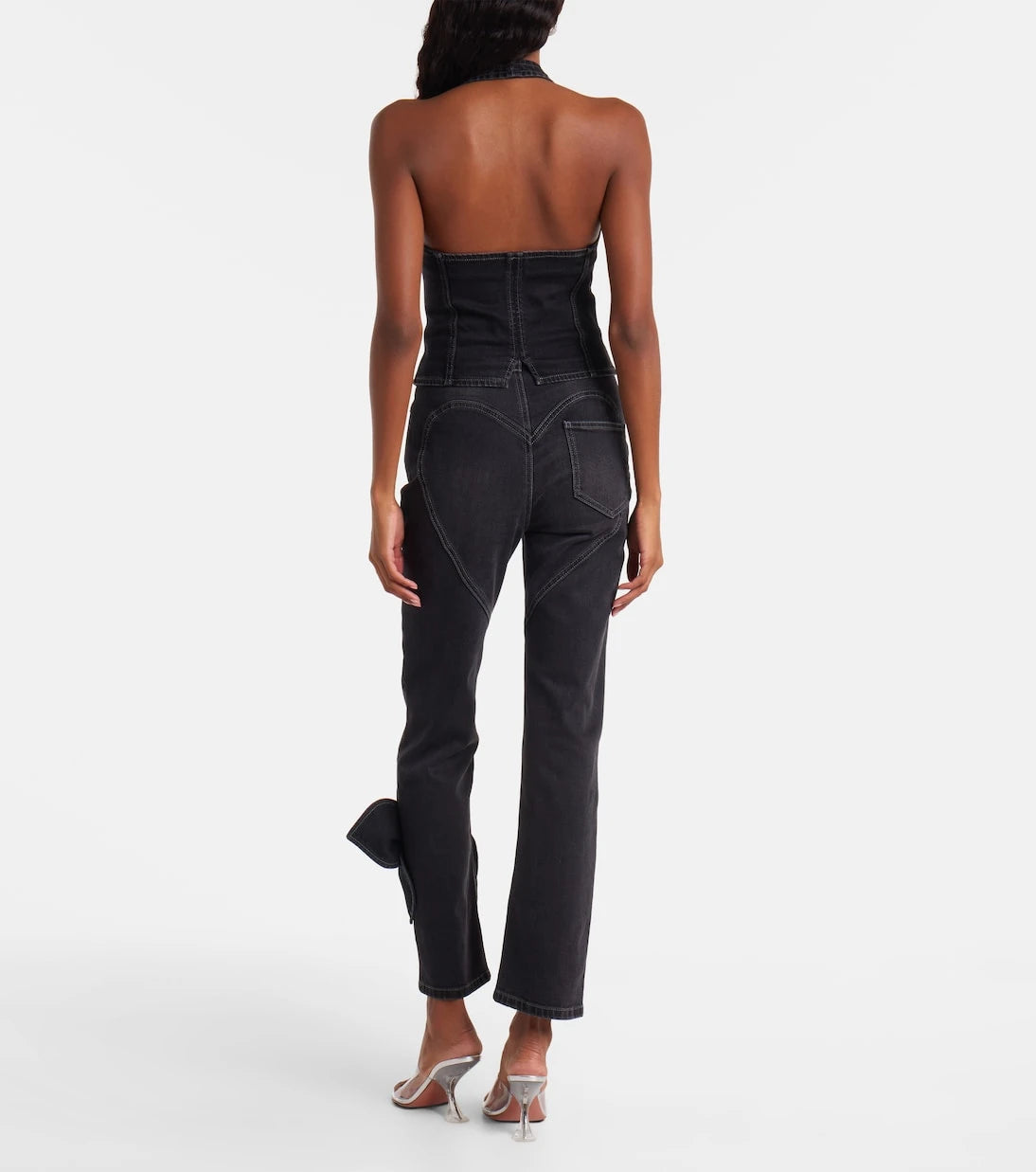 Area - Bow-detail denim top