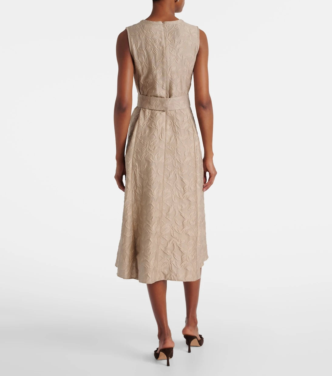 'S Max Mara - Fiaba cotton-blend jacquard midi dress