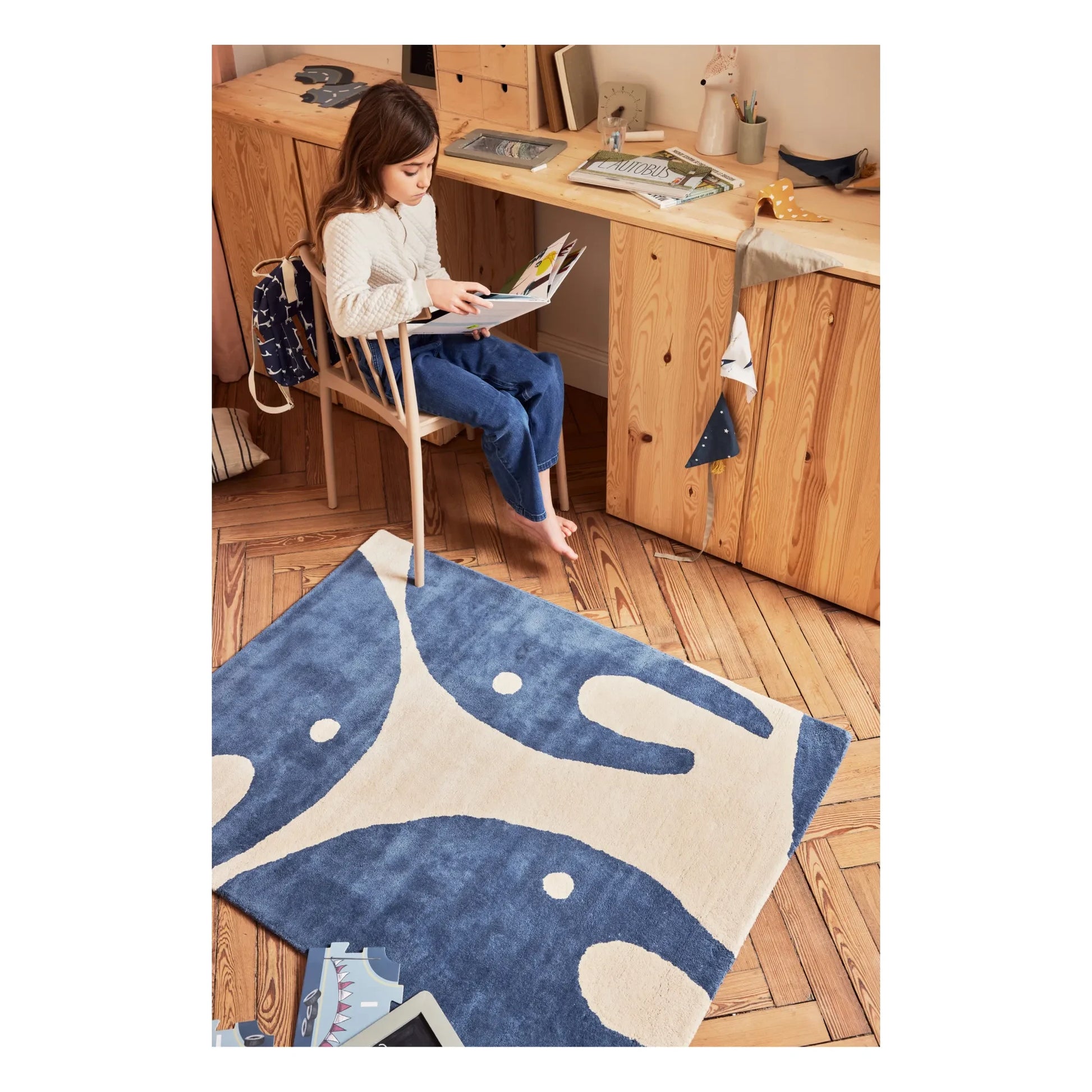 Bleuu-studio - Elephant Rug | Navy blue