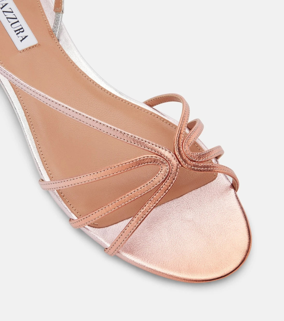 Aquazzura - صندل Talk To Me من الجلد المعدني