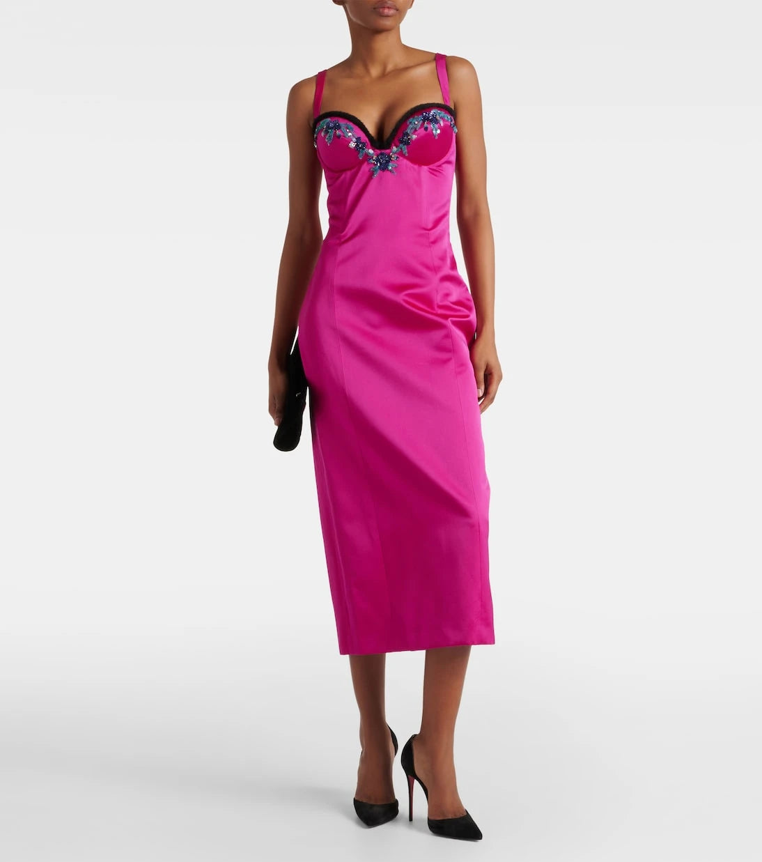 Miss Sohee - Embellished satin midi dress