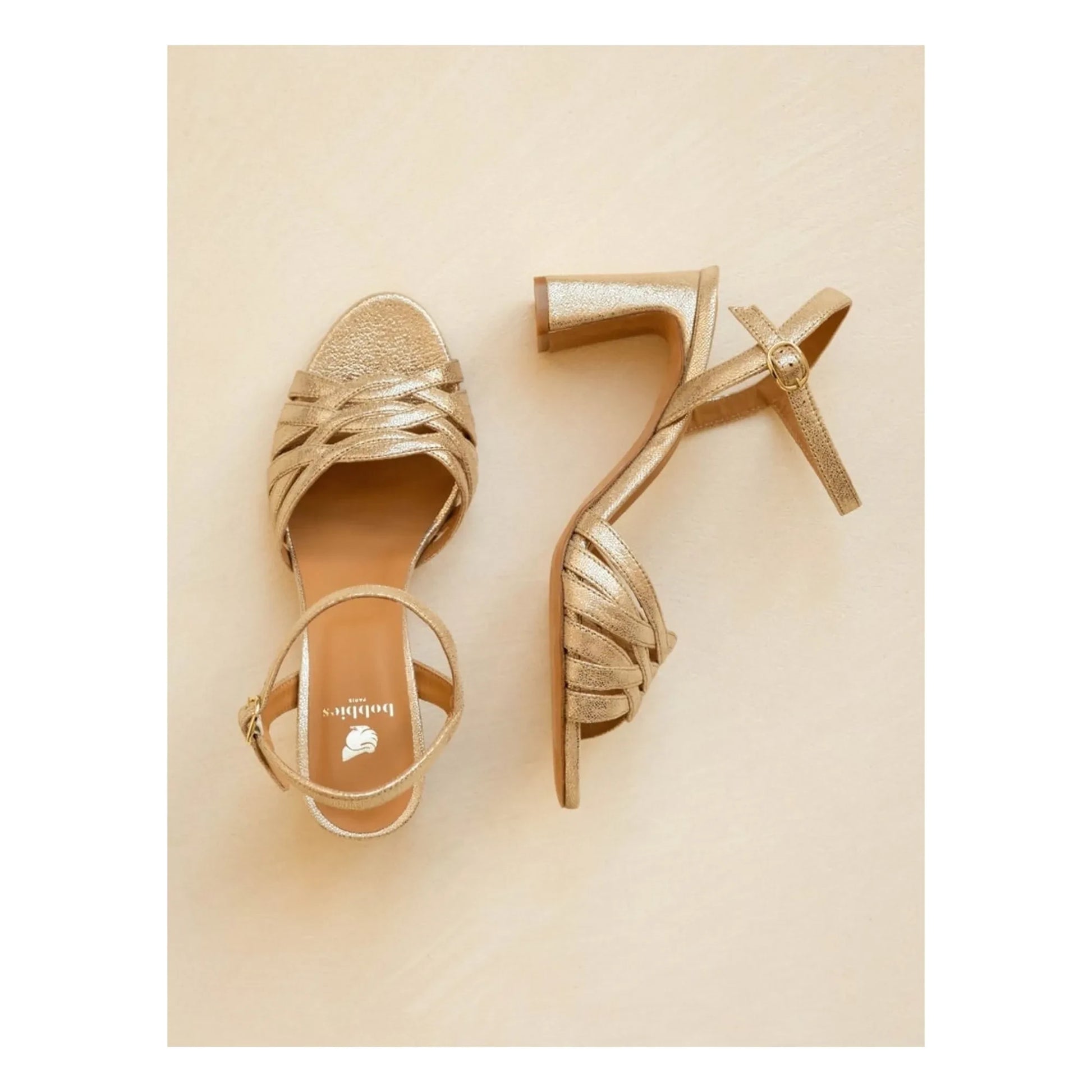 Bobbies - Loren Sandals Lamé Leather | Champagne