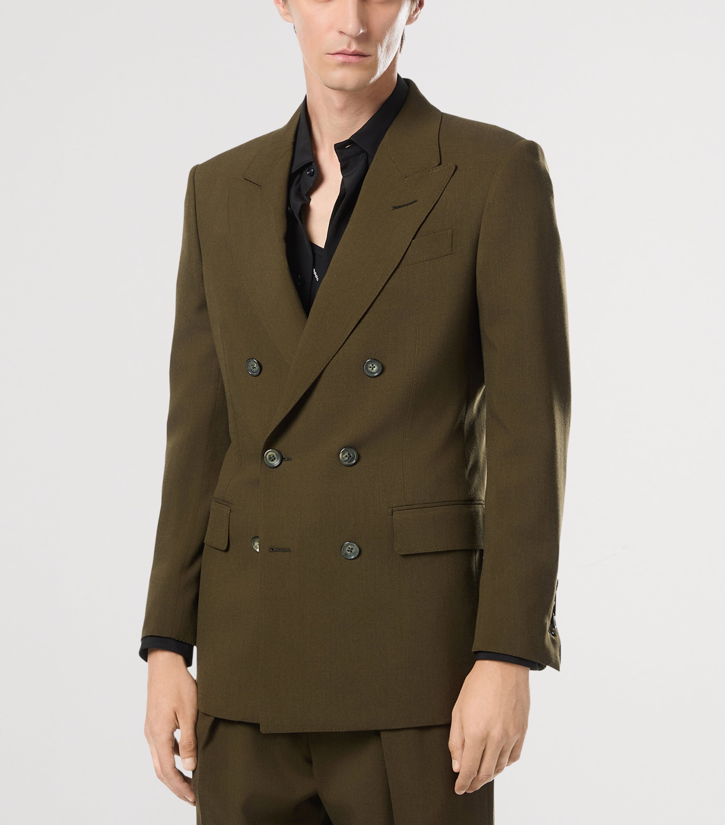 Green Wool-Cashmere-Silk Blazer