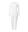 Hanro Ivory Cotton Lace-Trim Pyjama Set