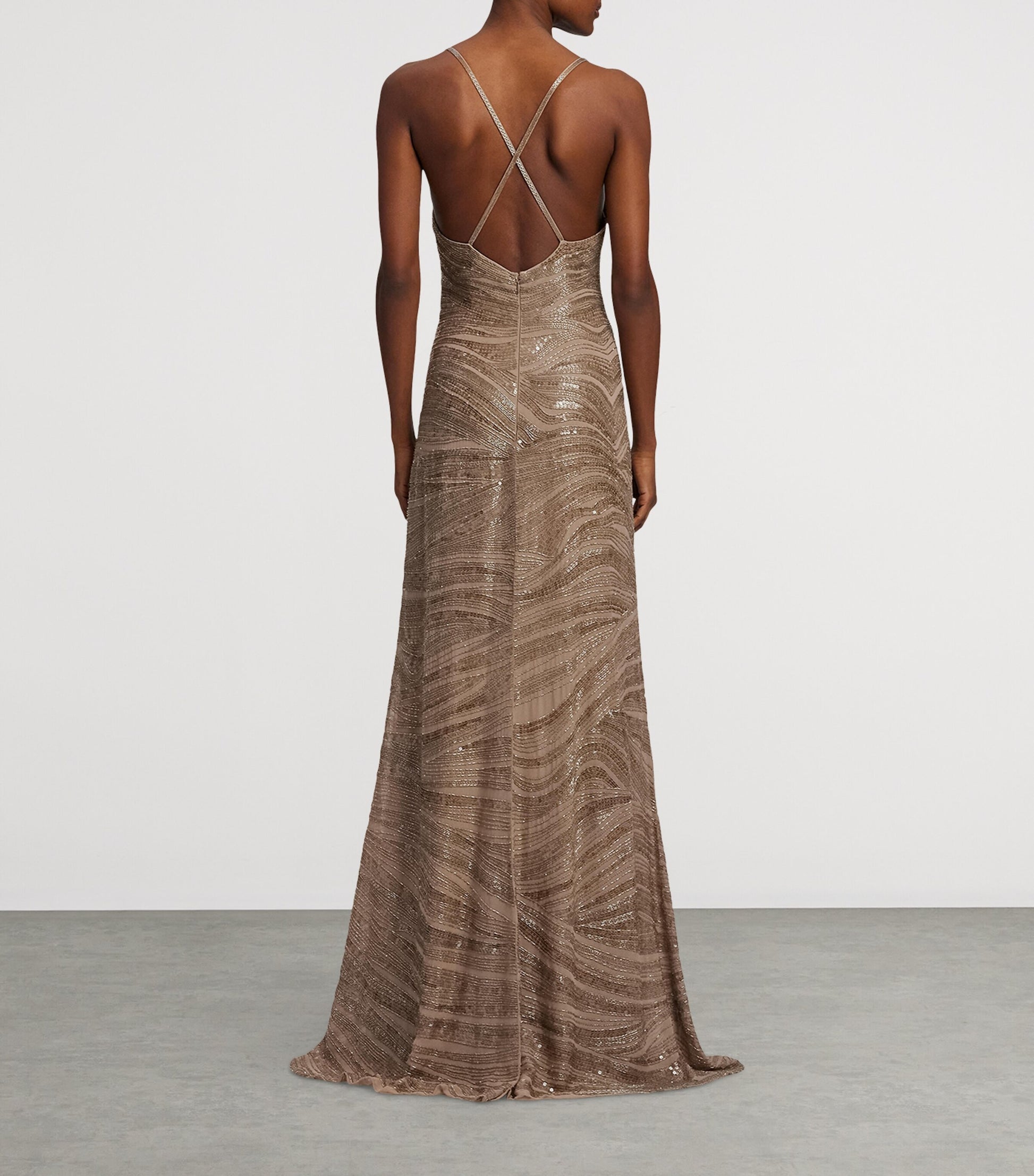 Mulberry Silk Sequin Gown