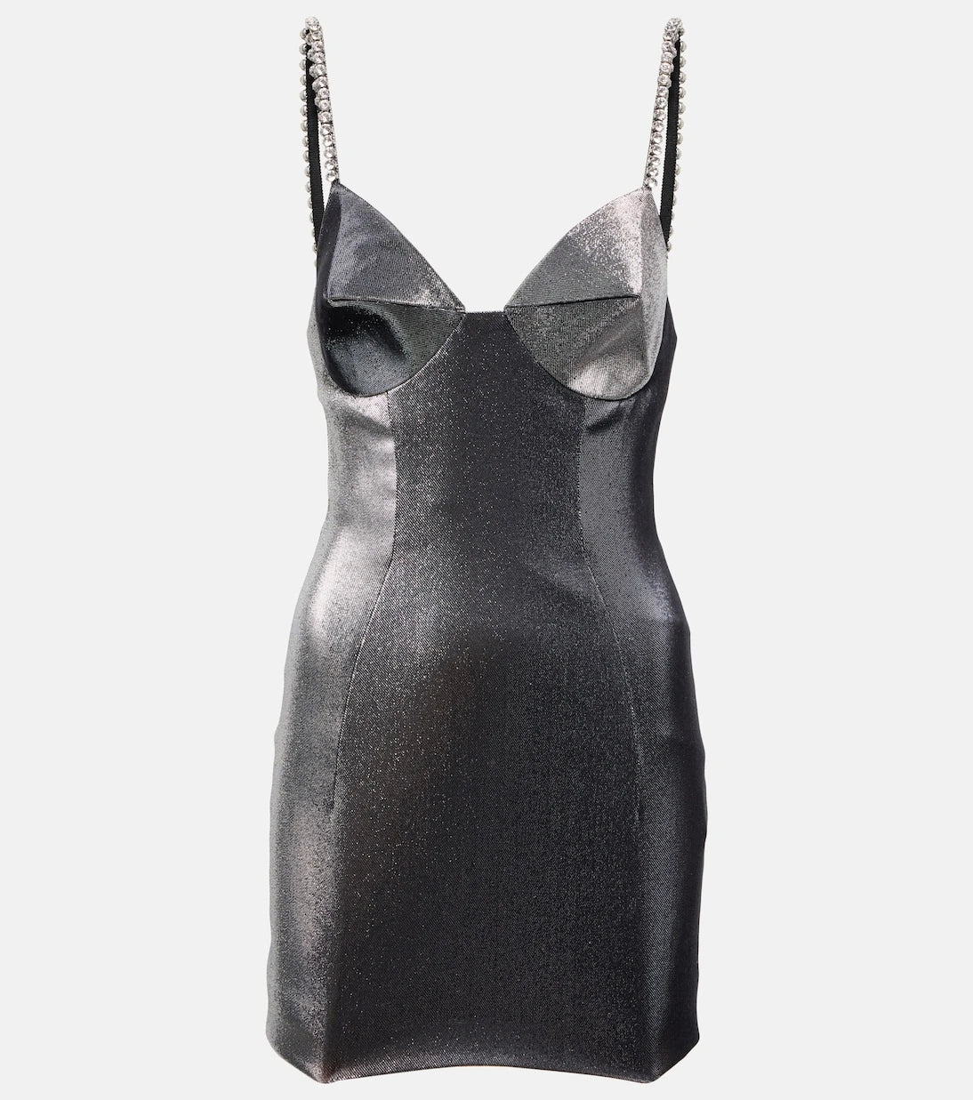 Area - Embellished coated minidress