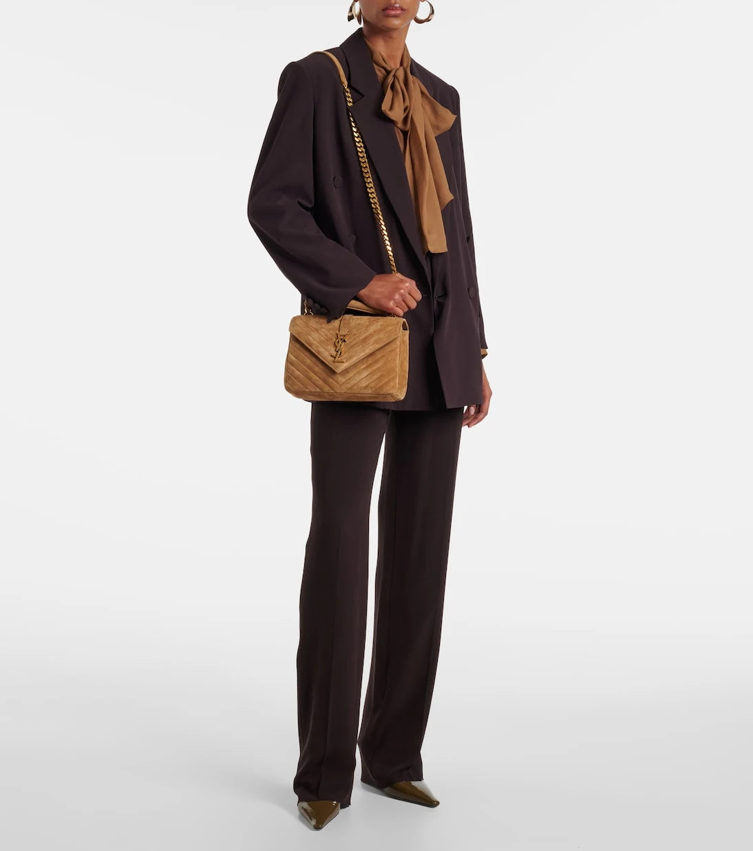 Saint Laurent - College Medium suede crossbody bag