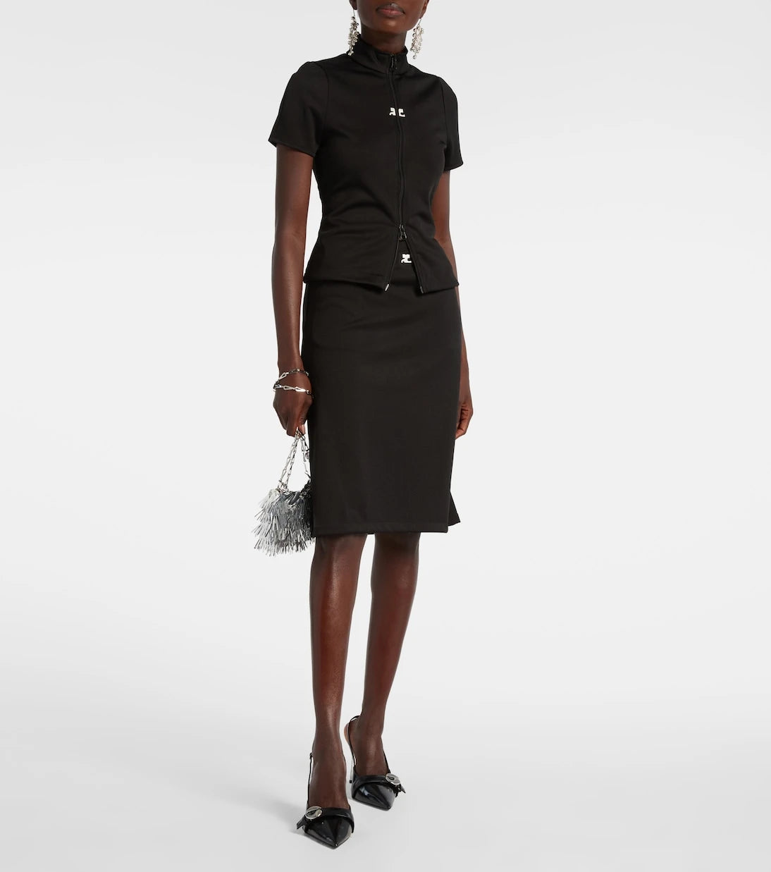 Courrèges - Interlock Tracksuit midi skirt