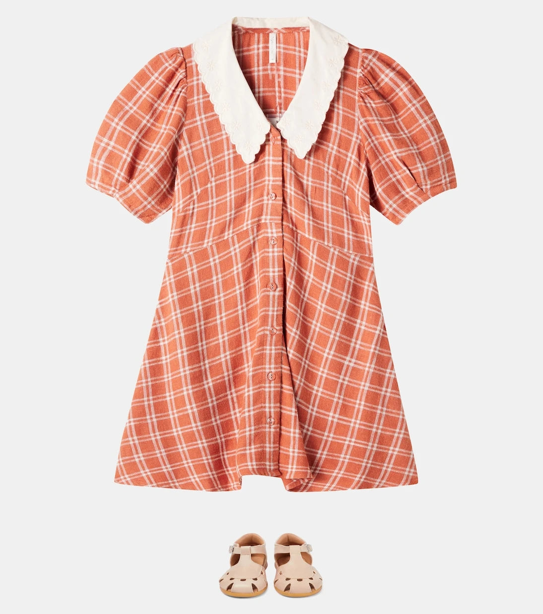 Rylee + Cru - Del Mar checked linen-blend dress