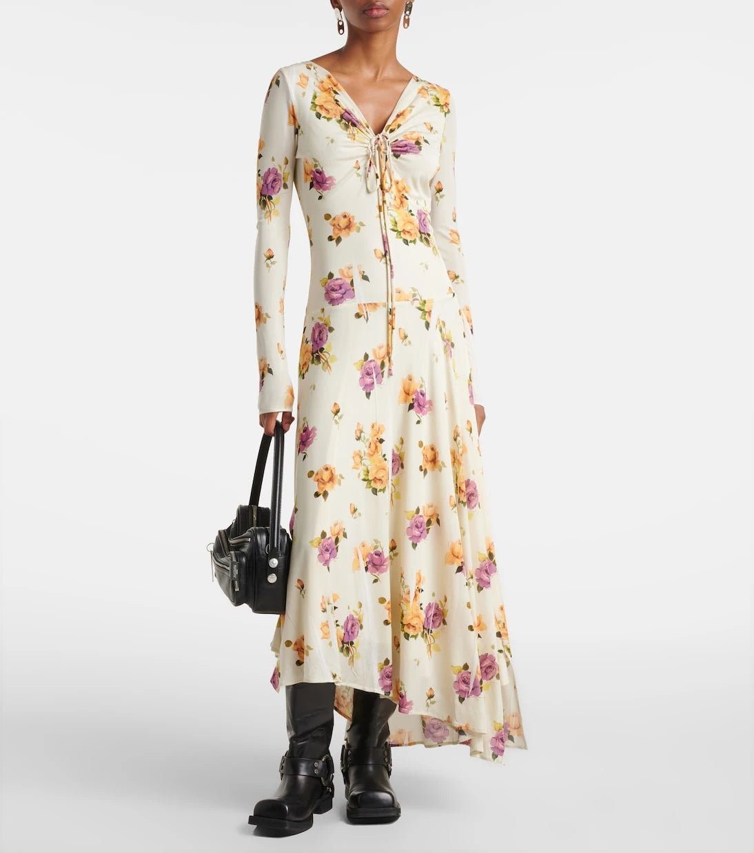 Acne Studios - Edna floral asymmetric midi dress