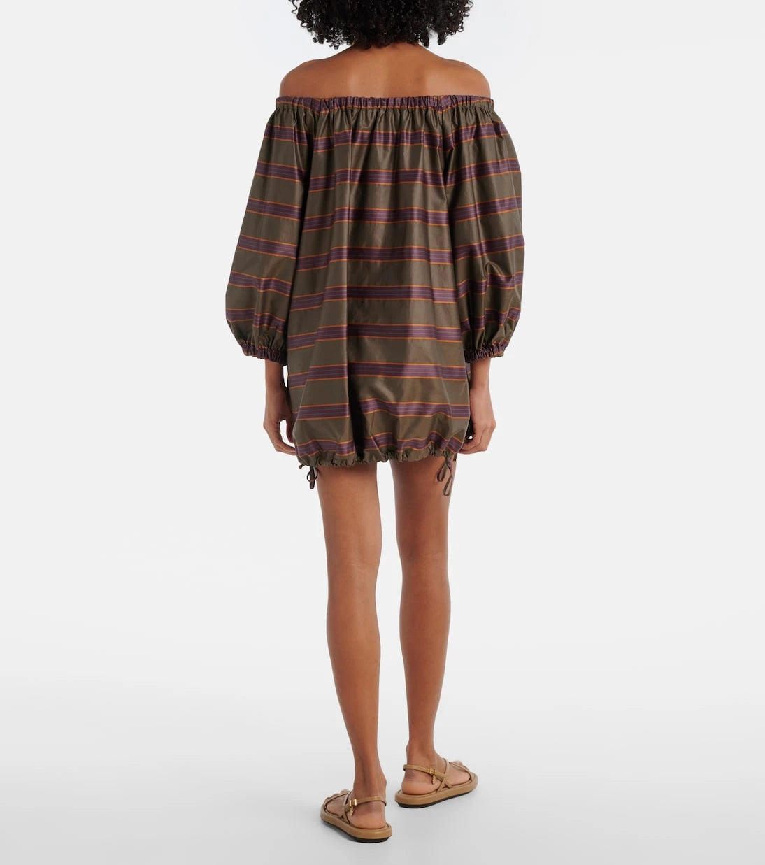 Max Mara - فستان قصير من قماش الكانفاس المخلوط بالقطن طراز ألكامو