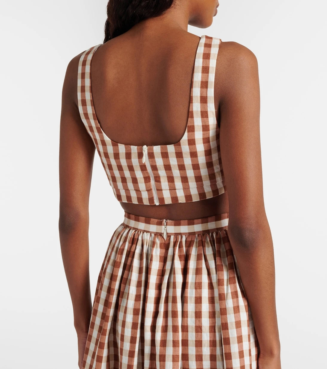Faithfull - Ida gingham linen crop top
