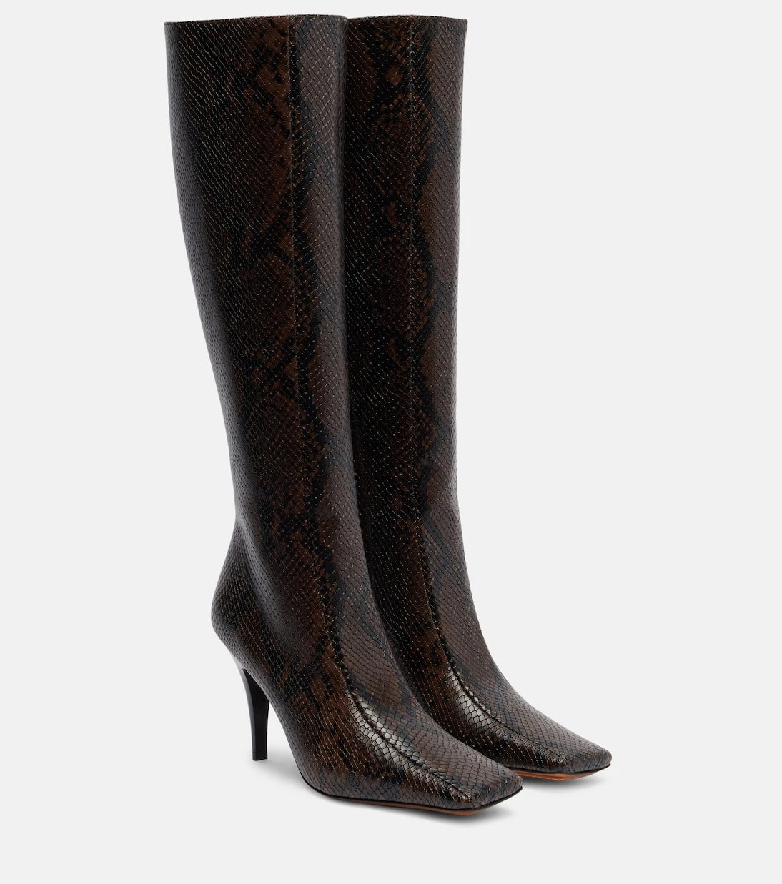 Stella McCartney - Eve snake-effect knee-high boots