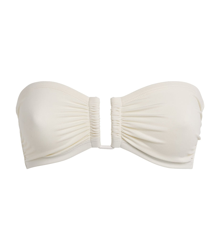 Eres White Show Bandeu Bikini Top