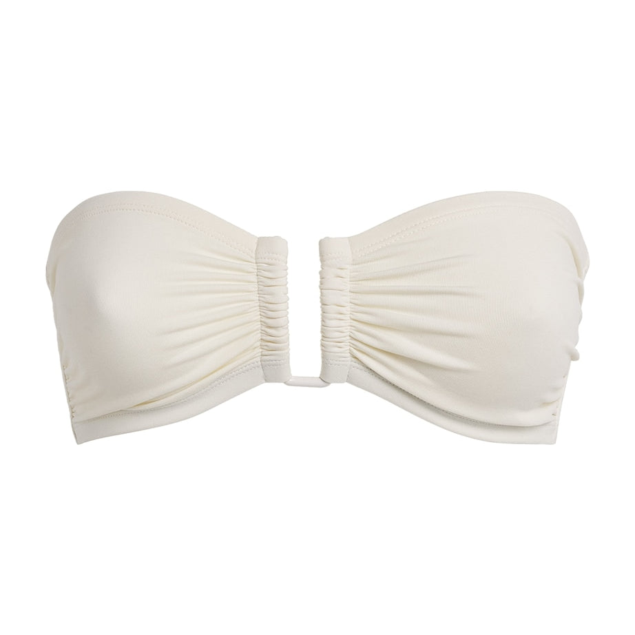 Eres White Show Bandeu Bikini Top