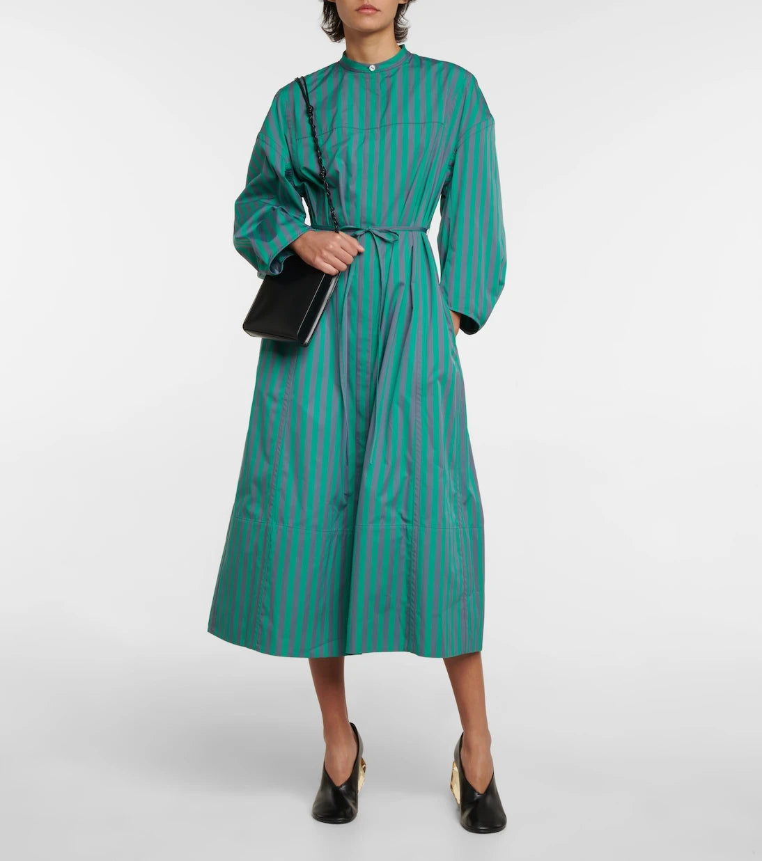 Jil Sander - Striped cotton midi shirt dress