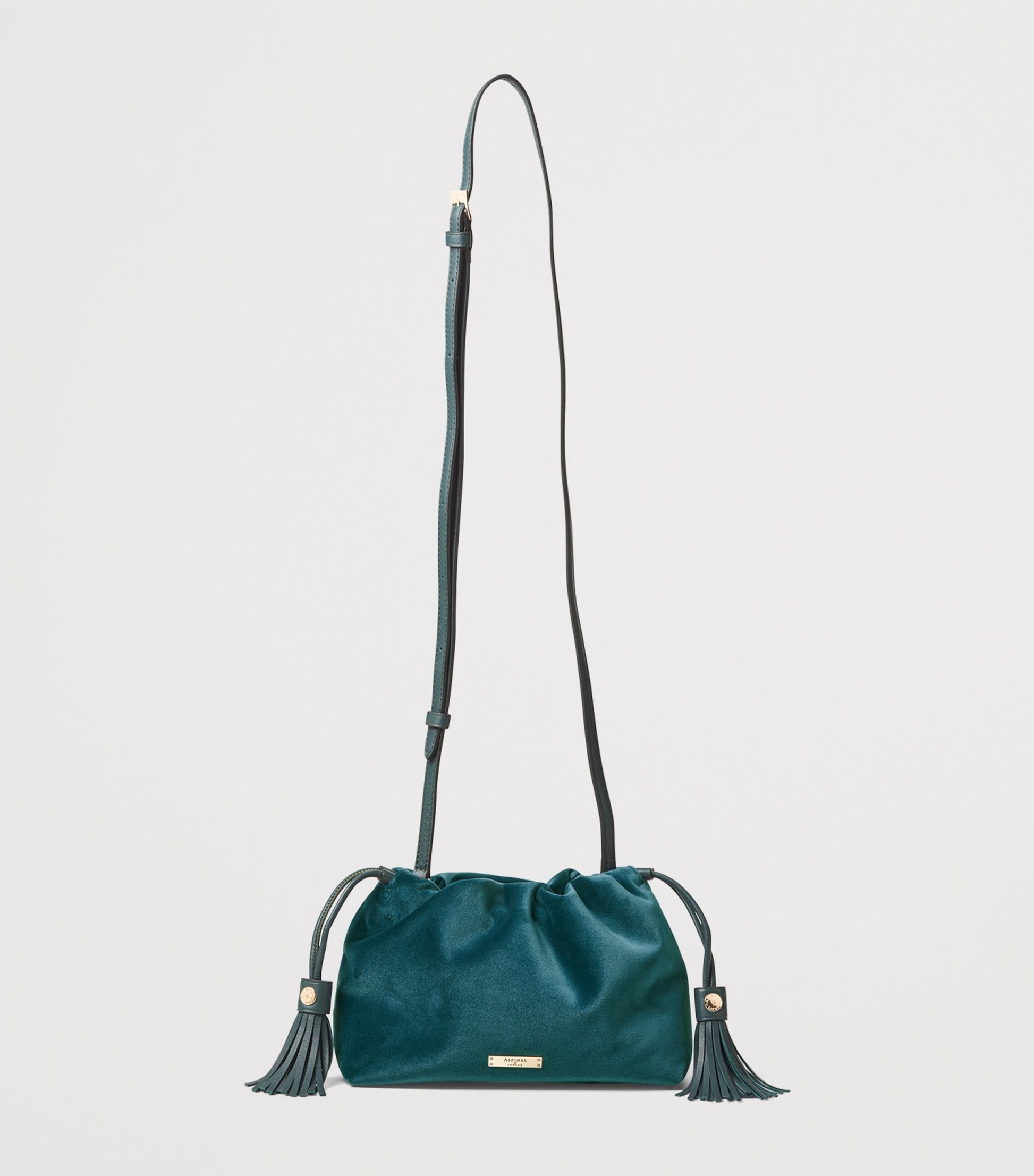 Aspinal Of London Blue Velvet Freida Top-Handle Bag