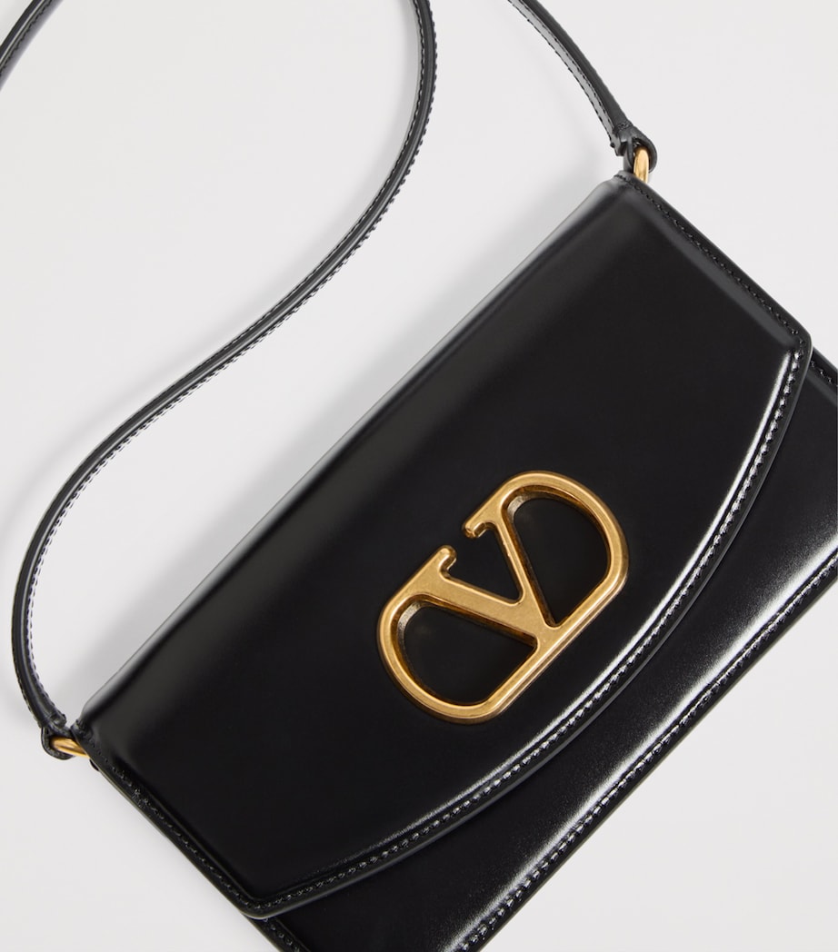 Valentino Garavani Black Small Leather Vain Clutch Bag