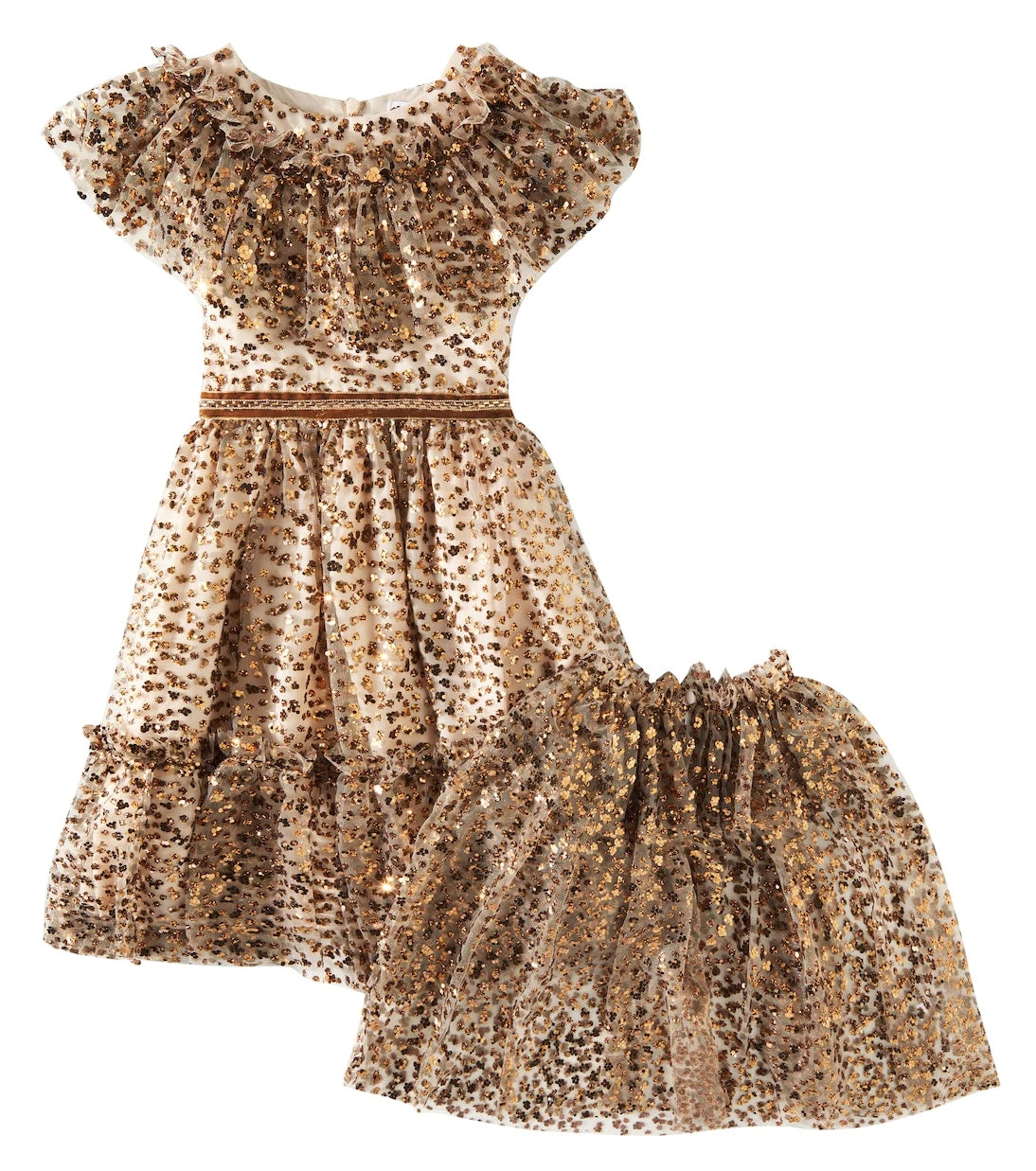 Patachou - Sequined tulle cape and dress set