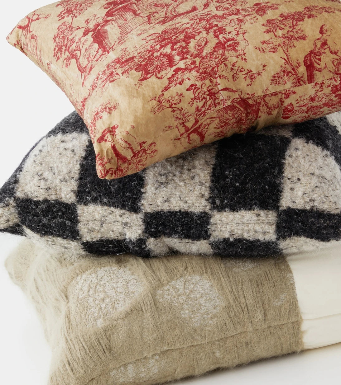 The House of Lyria - Ronce checked wool-blend cushion