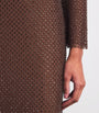 Self-Portrait Brown Mesh Rhinestone-Embellished Maxi Dress