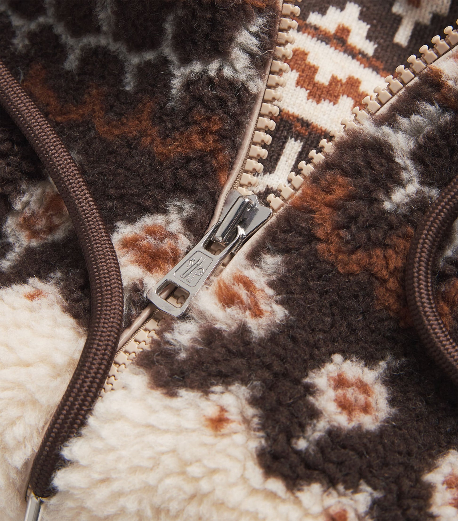 Moncler Brown Wool-Blend Geometric Jacquard Hoodie
