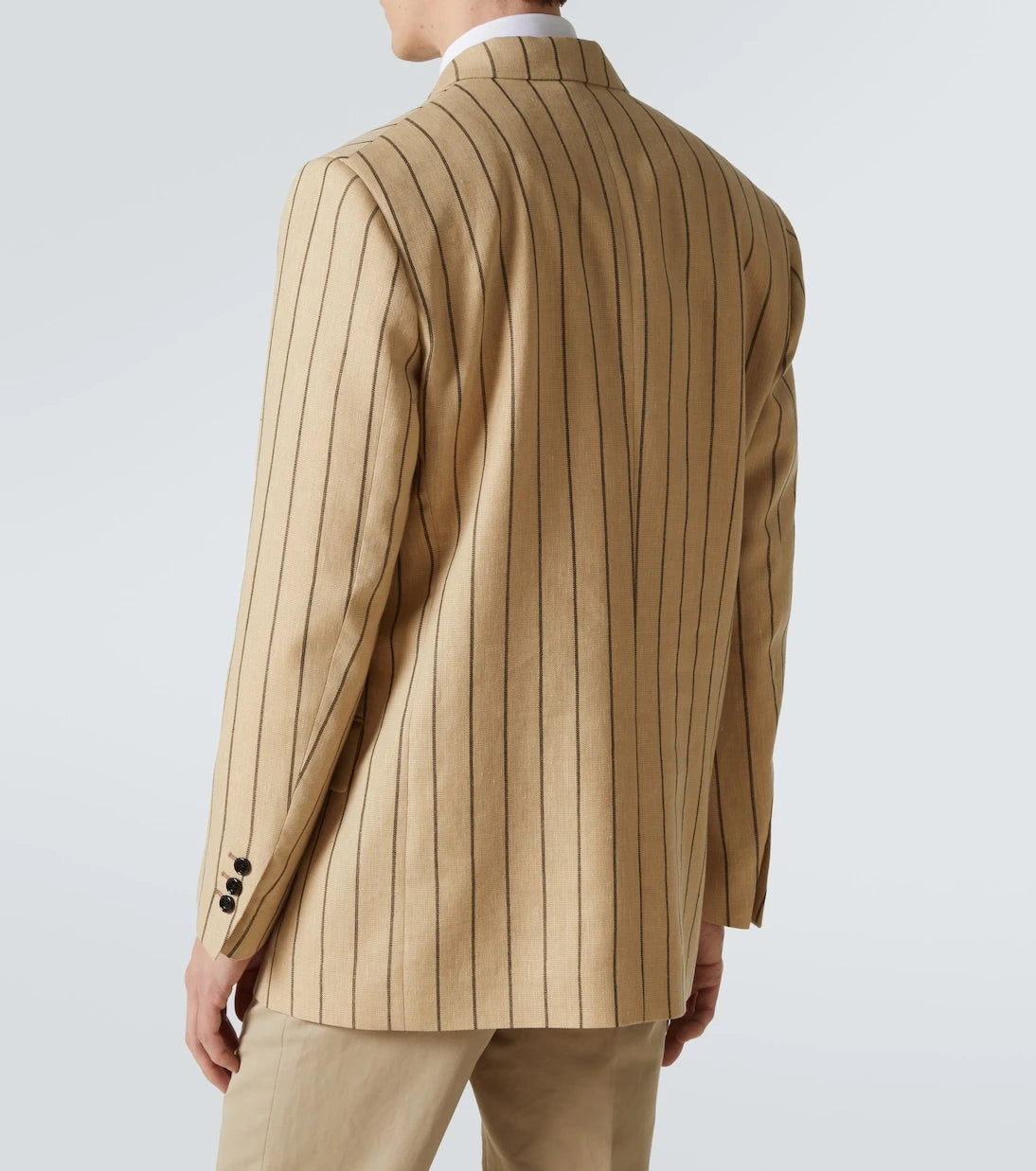 Lardini - Striped double-breasted linen and wool blazer