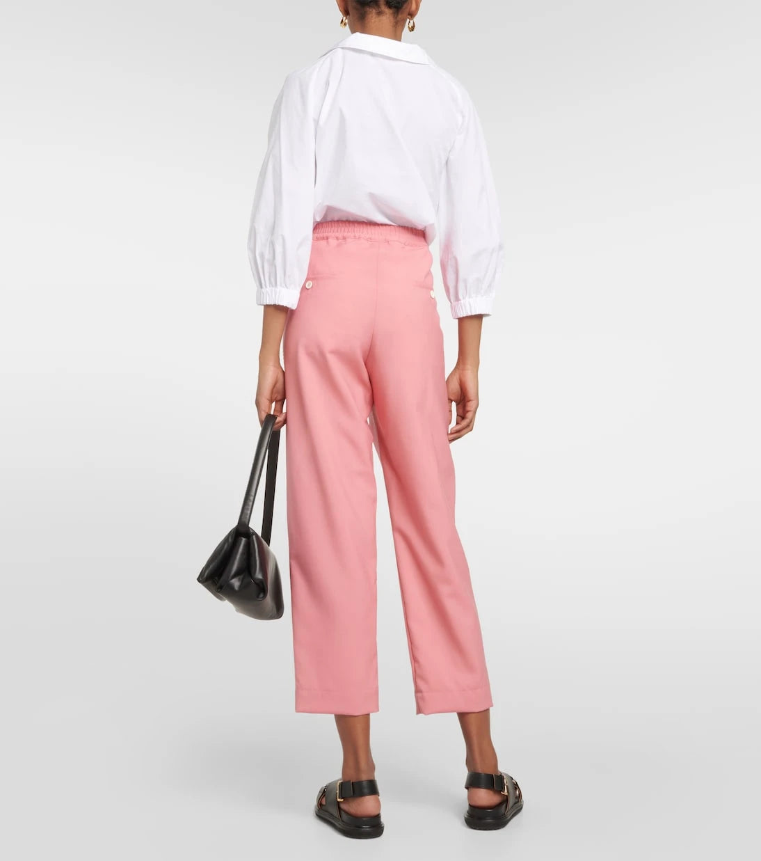 Marni - High-rise pleated wool crop pants
